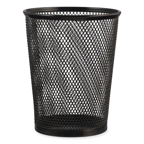Back to School Sale | Universal UNV20013 4.38 in. x 5.38 in. Steel Mesh Pencil Cup - Jumbo, Black image number 0