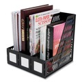 File Folders | Advantus 34091 10 in. x 10 in. x 10.25 in. Three Slots Literature File - Black image number 2