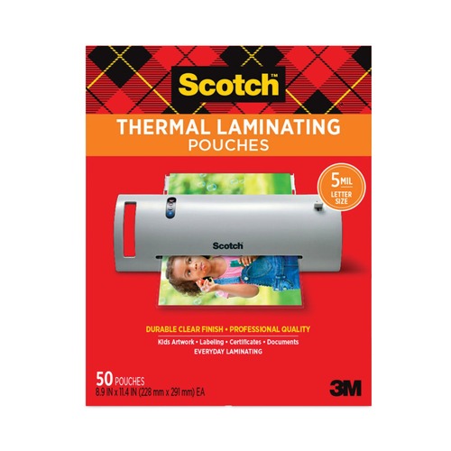 Laminating Supplies | Scotch TP5854-50 5 mil 9 in. x 11.5 in. Laminating Pouches - Gloss Clear (50/Pack) image number 0
