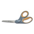 Arts & Crafts Supplies | Westcott 13731 8 in. Long 3.5 in. Cut Length Titanium Bonded Scissors - Crane-Style Gray/Yellow Handle image number 0