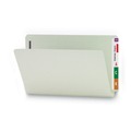 File Folders | Smead 37705 1 in. Expansion End Tab Pressboard Classification Folders with 2 SafeSHIELD Coated Fasteners - Legal Size/Gray-Green (25/Box) image number 1