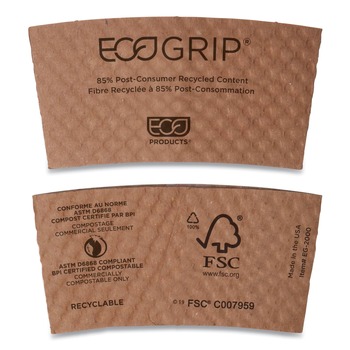 Eco-Products EG-2000 Ecogrip Hot Cup Sleeves - Renewable and Compostable (1300/Carton)
