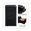 Just Launched | Alera ALEPABBFBL 14.96 in. x 19.29 in. x 27.75 in. 3-Drawers: Box/Box/File Legal/Letter Left or Right File Pedestal - Black image number 6