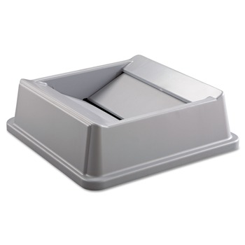 Rubbermaid Commercial FG266400GRAY 20.13 in. Plastic Untouchable Square Swing Top Lid - Gray