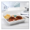 Just Launched | Dart 95HT3R 9.25 in. x 9.5 in. x 3 in. 3-Compartment Foam Hinged Lid Containers - White (200/Carton) image number 6