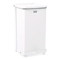 Trash & Waste Bins | Rubbermaid Commercial FGST12EPLWH 6.5 gal. Defenders Heavy-Duty Steel Step Can - White image number 1