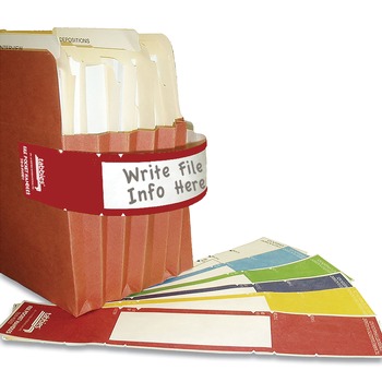OFFICE AND OFFICE SUPPLIES | Tabbies 68805 9.63 in. x 2 in. File Pocket Handles - Red/White (48/Pack)