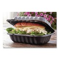 Food Trays, Containers, and Lids | Pactiv Corp. YCNB809610000 EarthChoice 9 in. x 6 in. x 3.25 in. Plastic SmartLock Microwavable MFPP Hinged Lid Container - Black (270/Carton) image number 5