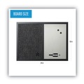 Bulletin Boards | MasterVision MX04433168 24 in. x 18 in. Designer Combo MDF Wood Frame Fabric Bulletin/Dry Erase Board - Charcoal/Gray/Black image number 4