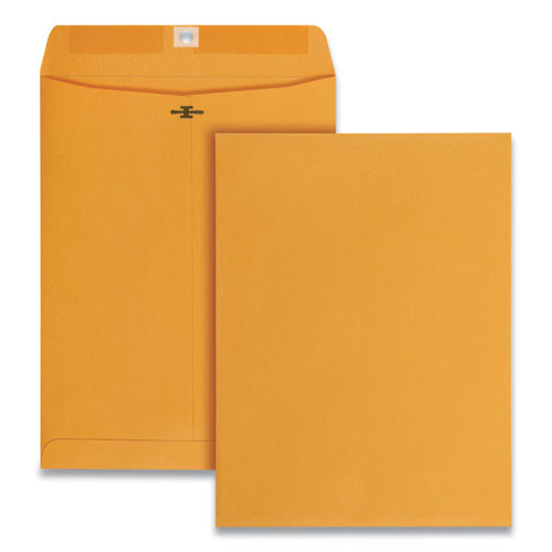 Envelopes & Mailers | Quality Park QUA37590 9 in. x 12 in. 28 lbs. Bond Weight #90 Square Flap Clasp/Gummed Closure Brown Kraft Clasp Envelope - Kraft (250/Carton) image number 0