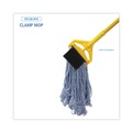 Mops | Boardwalk BWK902BL Loop-End Mop Head with Scrub Pad - Medium, Blue (12/Carton) image number 4