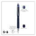 Pens | uni-ball 62153 Jetstream 0.7 mm Retractable Hybrid Gel Pen - Blue Ink/Blue/Silver Barrel/Fine (1-Dozen) image number 3