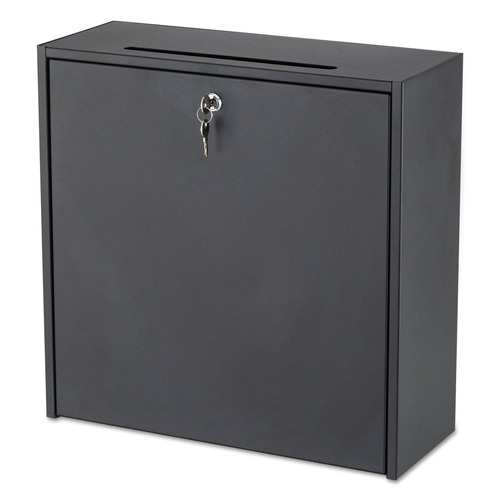 Mailroom Equipment | Safco 4259BL 18 in. x 7 in. x 18 in. Wall-Mountable Interoffice Mailbox - Black image number 0
