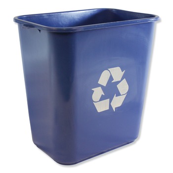 TRASH CANS | Impact 7702-11R 20-Quart Polyethylene Soft-Sided Wastebasket with Recycle Logo - Blue