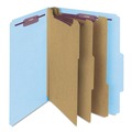 File Folders | Smead 14094 8 SafeSHIELD Fasteners 3 in. Expansion 3 Dividers Letter Size Pressboard Top Tab Classification Folders - Blue (10/Box) image number 0