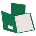 File Folders | Oxford 57756EE 11 in. x 8.5 in. 0.5 in. Capacity Twin-Pocket Folders with 3 Fasteners - Green (25/Box) image number 3