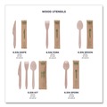 Cutlery | Eco-Products EP-S215 General Purpose Fork/Knife/Napkin/Spoon Wood Cutlery - Natural (500/Carton) image number 2