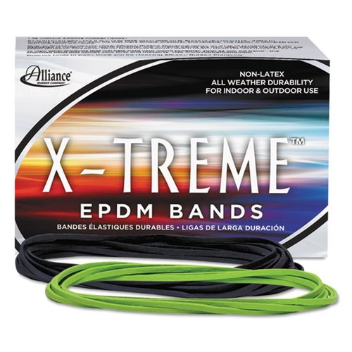 Rubber Bands | Alliance 02005 1 lbs. Box Size 117B 0.08 in. Gauge X-Treme Rubber Bands - Lime Green (1-Box) image number 0