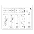 Wall Racks & Hooks | Alba PMVIENAN 16w x 16d x 70.6h Viena 8-Knob Steel Coat Stand - Black image number 3