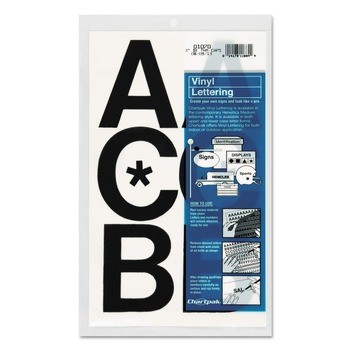 Chartpak 01070 Press-On 3 in. h Self Adhesive Vinyl Uppercase Letters - Black (50/Pack)