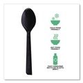 Cutlery | Eco-Products EP-S113 6 in. 100% Recycled Content Spoon - Black (1000/Carton) image number 5