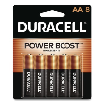 Duracell MN1500B8Z Power Boost CopperTop Alkaline AA Batteries (8/Pack)
