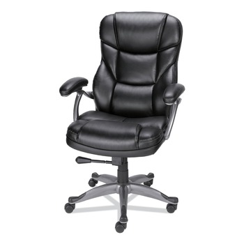 Alera ALEBN41B19 18.11 in. - 22.05 in. Seat Height Birns Series High-Back Task Chair Supports Up to 250 lbs. - Black Seat/Back, Chrome Base