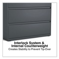 Office Filing Cabinets & Shelves | Alera 25507 42 in. x 18.63 in. x 40.25 in. 3 Legal/Letter/A4/A5 Size Lateral File Drawers - Charcoal image number 7