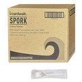 Cutlery | Boardwalk BWKSPORKWHPPIW Mediumweight Wrapped Polypropylene Spork Cutlery - White (1000/Carton) image number 0