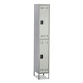 Office Filing Cabinets & Shelves | Safco 5523GR 12 in. x 18 in. x 78 in. Double-Tier Locker - Two-Tone Gray image number 0