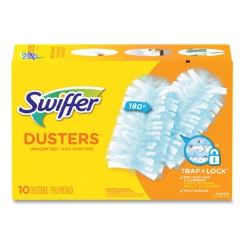 CLEANING BRUSHES | Swiffer 21459BX Dust Lock Fiber Refill Dusters - Light Blue, Unscented (10/Box)