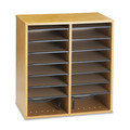 Office Filing Cabinets & Shelves | Safco 9422MO 16 Compartments 19.5 in. x 11.75 in. x 21 in. Wood/Laminate Literature/CD Sorter - Medium Oak image number 0