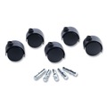Office Chair Casters | Master Caster 23622 2 in. Hard Nylon Wheel Grip Ring Type B and Type K Stems Deluxe Duet Casters - Matte Black (5-Piece/Set) image number 0
