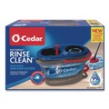 Mops | O-Cedar 168534EA 51 in. Adjustable Handle EZWring RinseClean Spin Mop System - Blue/White Microfiber Head, Red/Gray Handle image number 9