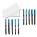 Back to School Sale | Tombow Mono 56413 Chisel/Bullet Tip Highlighters - Skyblue Barrel/Skyblue Ink (10/Box) image number 1