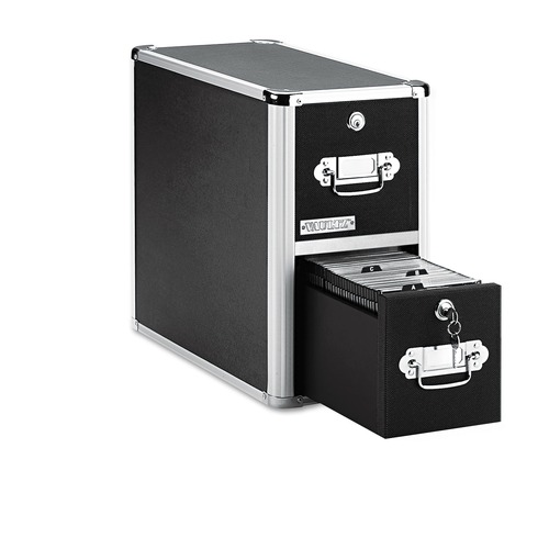 Office Filing Cabinets & Shelves | Vaultz VZ01094 Two-Drawer CD File Cabinet for 330 Folders or 120 Slim/60 Standard Cases - Black image number 0