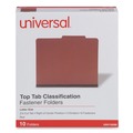Back to School Sale | Universal UNV10290 8-Section 3-Divider Pressboard Classification Folders - Letter, Red (10/Box) image number 0