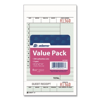 PRODUCTS | Adams 947SWC 4.25 x 6.75 Two-Part Carbonless Guest Check Unit Sets (250/Pack)