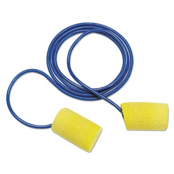 3M 311-1101 E-A-R Classic PVC Foam Corded Earplugs - Yellow (200 Pairs/Box)