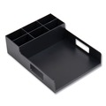 Breakroom Supplies | Mind Reader PSNAPUT-BLK 15.2 in. x 11.5 in. x 4.45 in. Network Collection Utensil, Napkin and Plate Countertop Plastic Organizer - Black image number 0