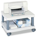 Just Launched | Safco 1861GR 20 in. x 17.5 in. x 11.5 in. 2 Shelves Wave Design Plastic Under-Desk Printer Stand - White/Charcoal Gray image number 2