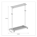 Wall Racks & Hooks | Alba PMLUX6 44.8w x 21.67d x 70.8h 6 Hanger/6 Hook Garment Rack - Silver/Wood image number 1