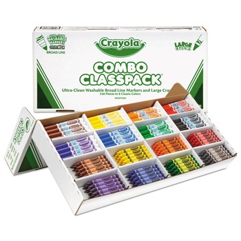 Crayola 523348 8-Color Crayon and Ultra-Clean Washable Marker Classpack (1-Box)