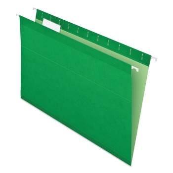 Pendaflex 04153 1/5 BGR 1/5-Cut Tabs Colored Reinforced Hanging Legal Folders - Bright Green (25/Box)