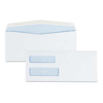 Quality Park QUA24550 4.13 in. x 9.5 in. #10 Commercial Flap Gummed Closure Double Window Security-Tinted Check Envelope - White (500/Box)
