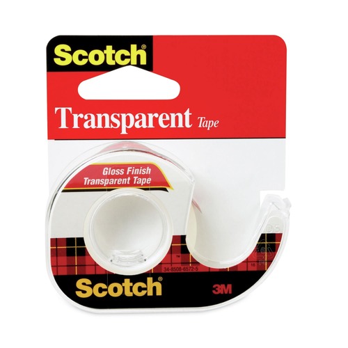 Packing Tapes | Scotch 144 0.5 in. x 37.5 ft. 1 in. Core Tape In Handheld Dispenser - Transparent (1-Roll) image number 0