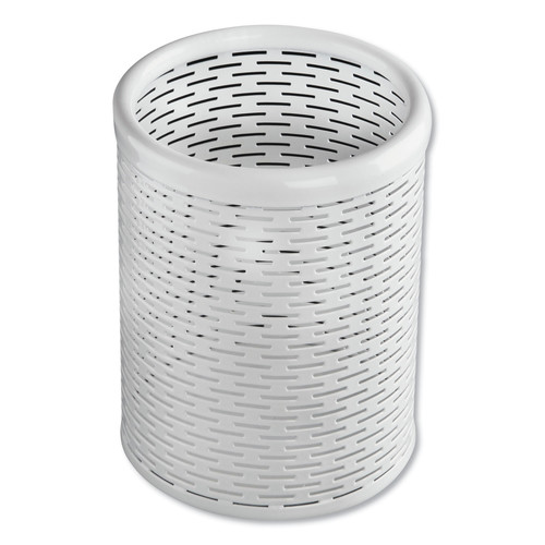 Desktop Organizers | Artistic ART20005WH Urban Collection 3.5 in. Diameter x 4.5 in. H Punched Metal Pencil Cup - White image number 0