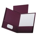 Report Covers & Pocket Folders | Oxford 53441EE Linen Finish Twin Pocket Folders - Letter, Burgundy (25/Box) image number 0