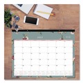 Bulletin Boards | Blue Sky 136476 Greta 22 in. x 17 in. 12-Month (July-June) 2024-2025 Floral Artwork Academic Year Desk Pad Calendar - White/Green/Pink Sheets image number 1