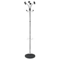 Wall Racks & Hooks | Alba PMCLAS 16w x 16d x 70.5h Chromy 12-Knob Coat Stand - Chrome/Black image number 0